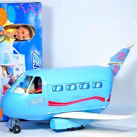 Mattel | Toys | Vintage 99s Mattel Barbie Doll Blue Jumbo Jet Airplane Plane Many Features Htf ...