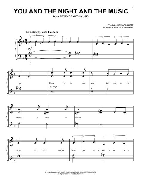 Frank Sinatra 'You And The Night And The Music' Sheet Music and ...