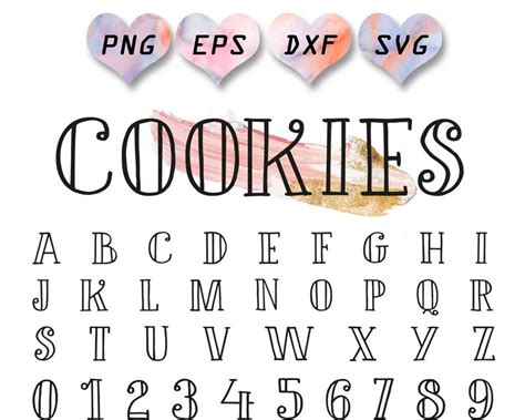 Svg font cute font svg cute alphabet cookie font food font | Etsy