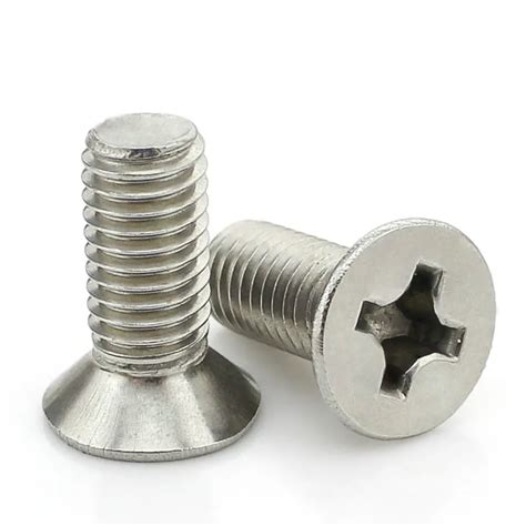 10PCS 304 Stainless Steel Phillips Head Screws GB819 Flat Head Machine ...