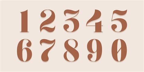 Premium Vector | Number font Font of numbers in classical style with ...