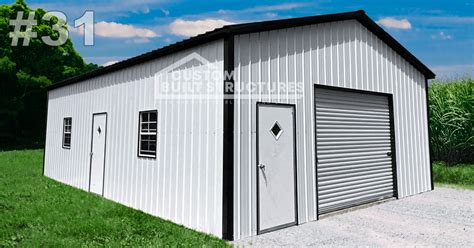 #31 24x36x10 Residential Metal Garage - Custom Built Structures, Inc.