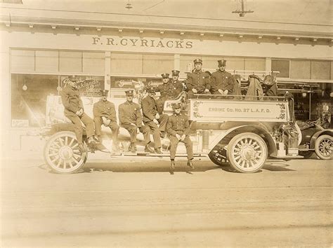 In this 1913 photo, a Los Angeles Fire Department vehicle belonging to Hollywood's Fire Station ...