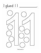 Number 11 Coloring Page sketch template
