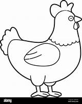 Easy coloring cartoon vector Illustration Of A Chicken Stock Vector  sketch template