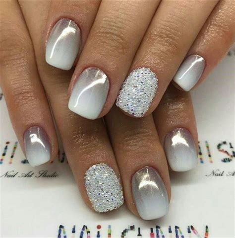 gray to white ombre nails | Prom nail designs, Prom nails, Gorgeous nails