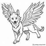 Wolves With Wings Coloring Pages  Free & Printable sketch template