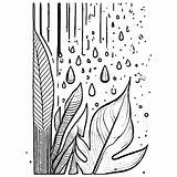 Rain Coloring Page · Creative Fabrica sketch template