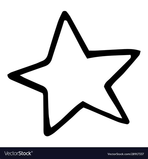 Black hand drawn doodle star in isolated on white Vector Image