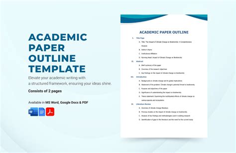 Academic Paper Outline Template in Word, PDF, Google Docs - Download | Template.net