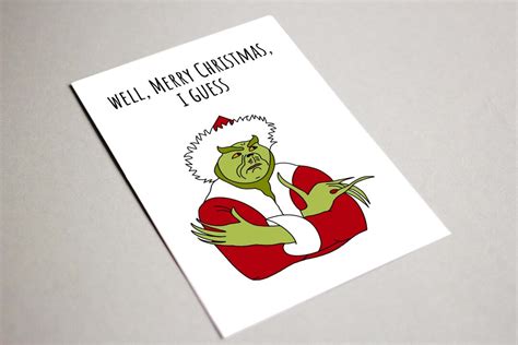 Grinch Christmas Card, Printable Card, Funny Christmas Card, Cute ...