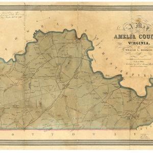 Amelia County Virginia 1850 Old Wall Map With Homeowner Names Reprint ...