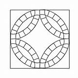 Craft Supplies & Tools Double Wedding Ring Paper Pieced Quilt Block  sketch template