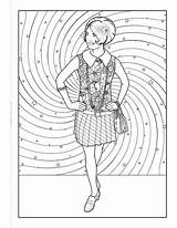 Vintage Fashion From The 1960s Adult coloring Book 50 Pages Of Retro  sketch template