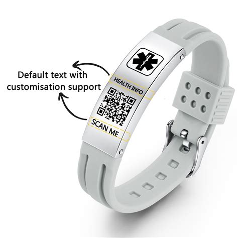 QR Code Medical Alert Bracelet Waterproof ID Bracelet - Etsy