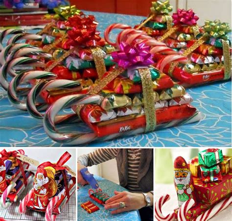 Chocolate Candy Cane Santa Sleighs | Candy sleigh, Diy christmas candy ...