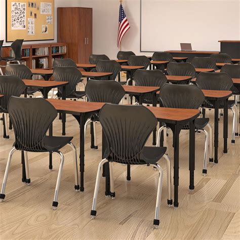 Marco Group Classroom Set- 20 Apex Dog Bone Student Desks & 20 Chrome Stack Chairs (18") - 38710 ...