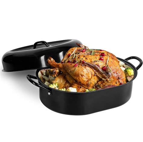 Buy Granite Stone Oval Roaster Pan, Large 19.5” Ultra Nonstick Roasting ...