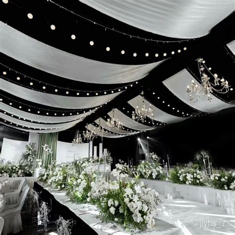 Q💕Wedding Props Purdah Elastic Fabric Ceiling Voile Wedding Milk Silk Korean Ceiling Cloth Hotel ...