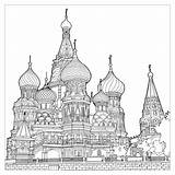 The Cathedral Of Vasily Bless  Architecture Adult Coloring Pages sketch template