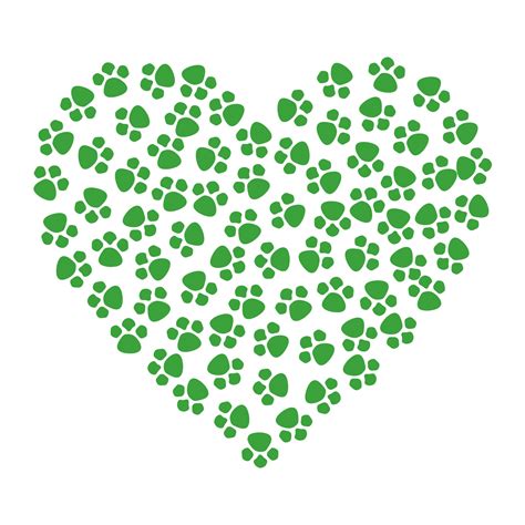 Paw Prints Heart Green Free Stock Photo - Public Domain Pictures