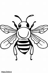 Cute bumblebee coloring Page sketch template