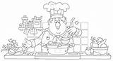Chef Cooking Coloring Pages sketch template