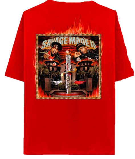 21 Savage Merch Mode II Red T-Shirt | WHAT’S ON THE STAR?