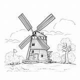 Windmill coloring Page – Coloring Corner sketch template
