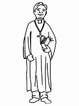 Sacerdote Priester Coloring Priest Kleurplaat Malvorlage Sotana Pfarrer  sketch template