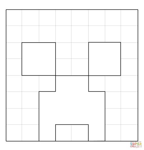 Minecraft Coloring Pages Creeper Face