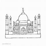 Easy Taj Mahal Coloring Pages sketch template