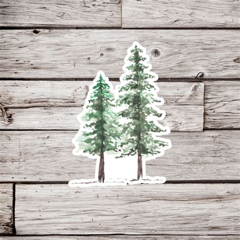 Pine Tree Sticker or Magnet, Tree Sticker, Pine Tree Sticker, Forest Sticker, Waterproof Sticker ...