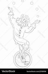 Juggling Clown Coloring Page Sketch sketch template