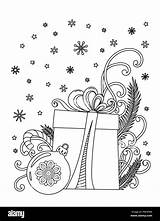 Christmas coloring Page Adult Book Holiday gifts And Decore  sketch template