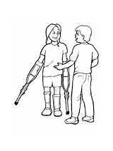 Crutches Coloring Pages sketch template