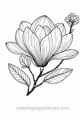Free Printable Magnolia Coloring Pages For Kids sketch template