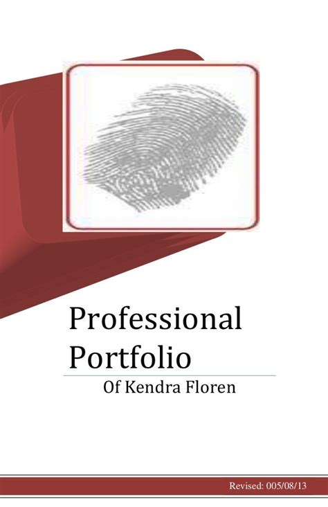 Professional portfolio cover page