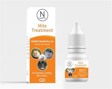 Naqua -100 DROPS PER BOTTLE - Golden Hamster Gerbil Rat Mite Treatment - Small Animal 50 to 450g ...
