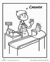 Color The Cool Cashier  Worksheet Educationcom sketch template