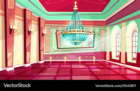 Cartoon castle palace ballroom background Vector Image