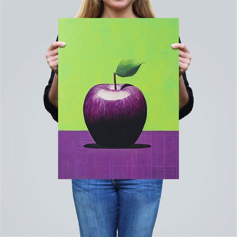 Purpapple On Green Surreal Fun Kitchen Wall Art Print By Wee Blue Coo