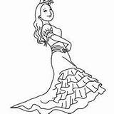 Flamenco Girl costume coloring Pages  Hellokidscom sketch template