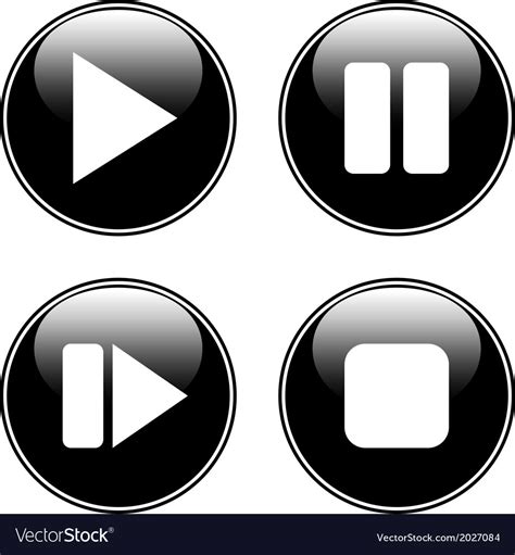 Play pause stop forward buttons set Royalty Free Vector