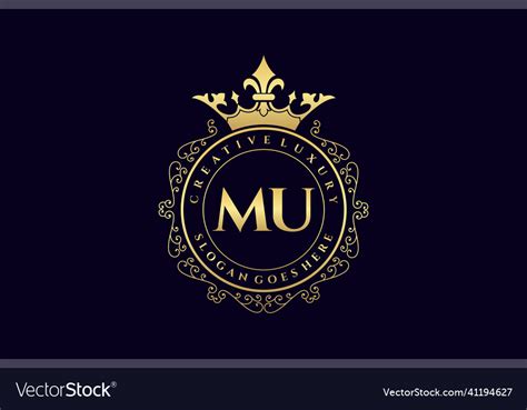 Mu initial letter luxury calligraphic feminine Vector Image