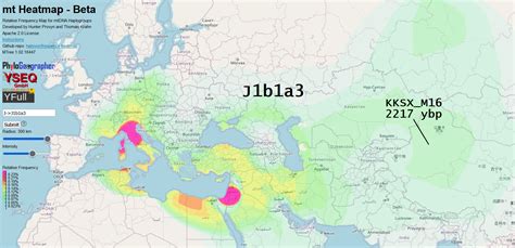 mtDNA Haplogroup J1 Relative Frequency Maps – Mygrations