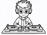Fun Dj Coloring Page For Kids  sketch template