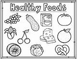 Healthy Food Coloring Page sketch template