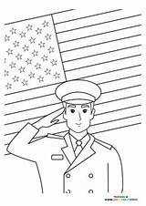 Solider Saluting  Coloring Pages For Kids sketch template