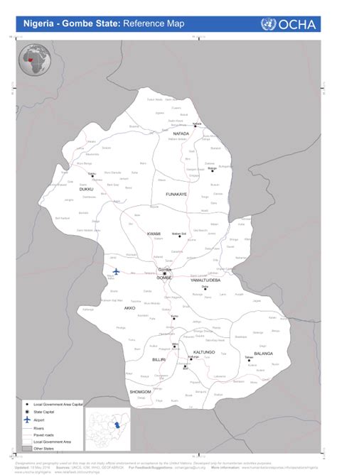 Nigeria - Gombe State: Reference Map (as of 18 May 2016) - Nigeria ...